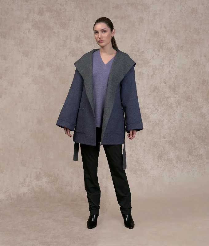 Belted Short Hoodie Unique Women's Upcycled