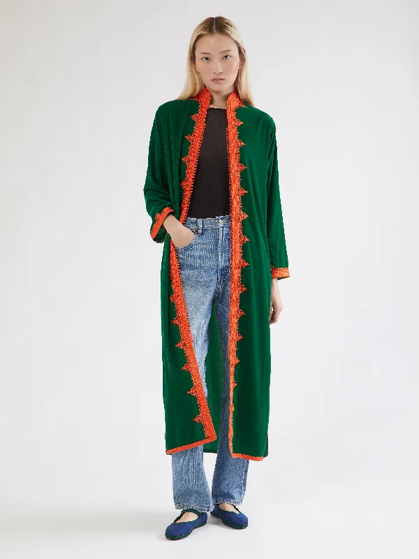 Moroccan velvet coat Polished Women's Silk