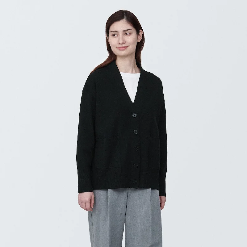 Milano Ribbed V-Neck Cardigan Geometric
