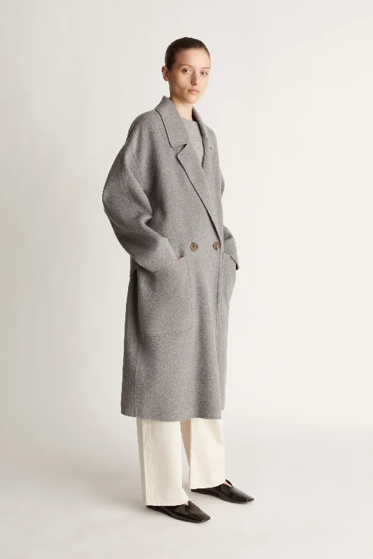 Florentine Cashmere Cocoon Coat Dapper Women's Bow - adorned