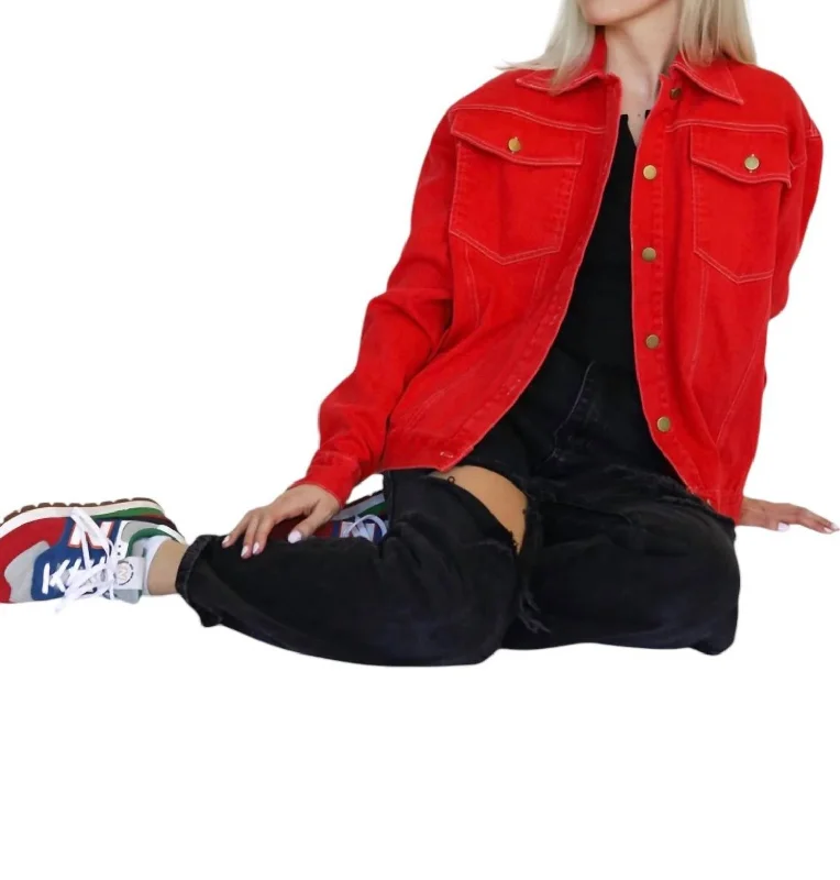 Lina Jacket In Red Sophisticated Women's Tailored