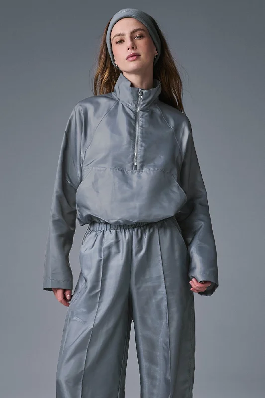 Cropped Afterglow Pullover - Steel Grey Confident Women's Power