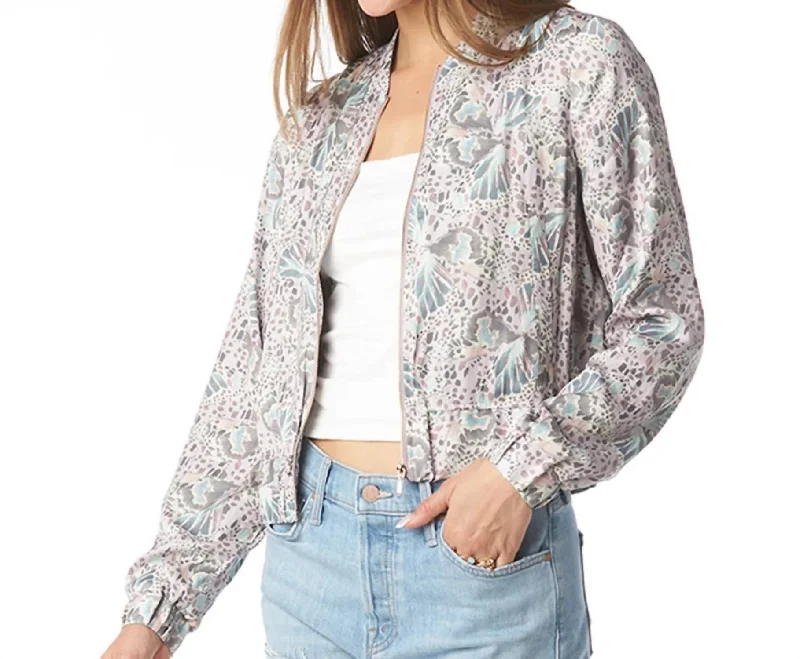 Mindi Patterned Jacket In Pebble Butteryfly French
