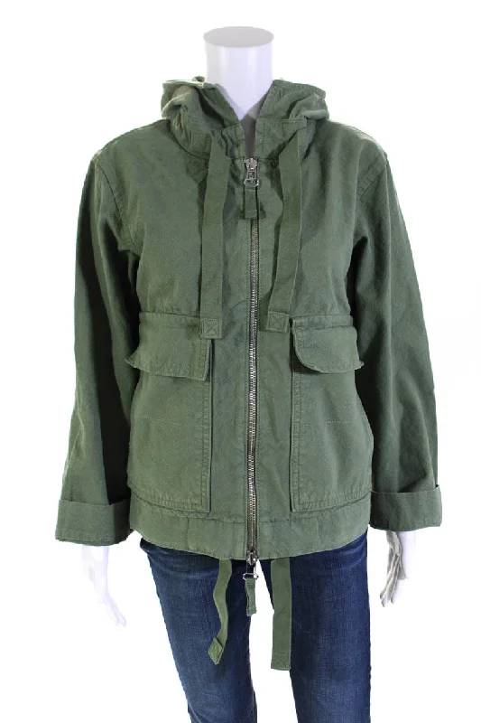 Everlane Womens The Canvas Organic Cotton Anorak  Forest Green Traditional Women's 