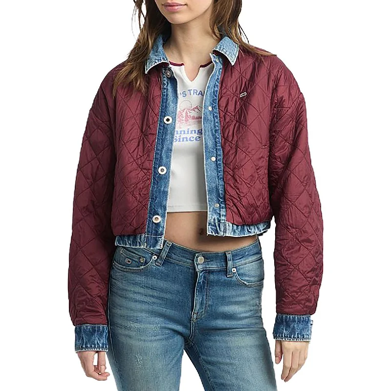 Womens Reversible Quilted Denim Jacket Dynamic Women's High - energy