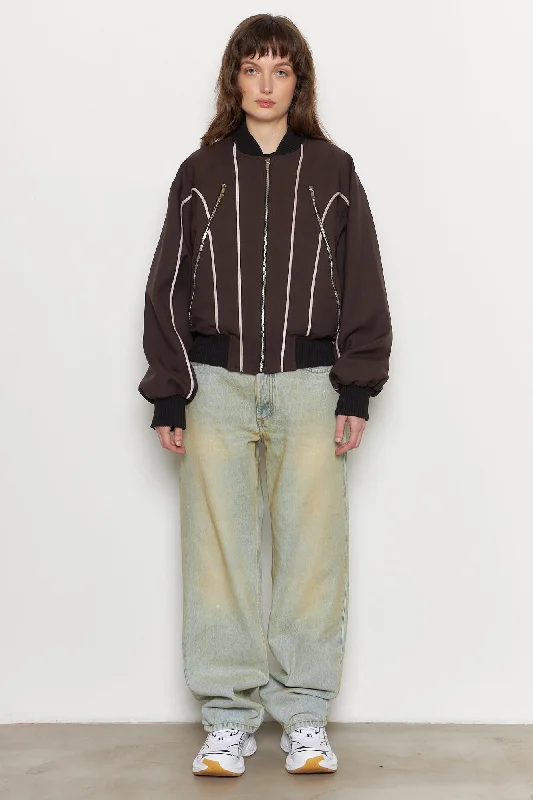 Abyan Jacket Brown Artistic Women's Hand - painted