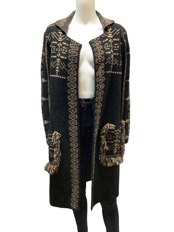 Cocogió Tan and Black Cardigan Size: S Dapper Women's 1920S