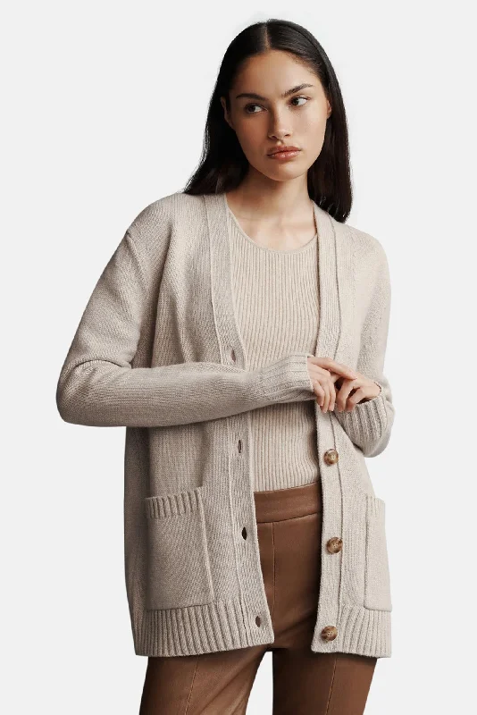 Phoebe Cardigan In Cashmere Sandstone Elegant Women's 
