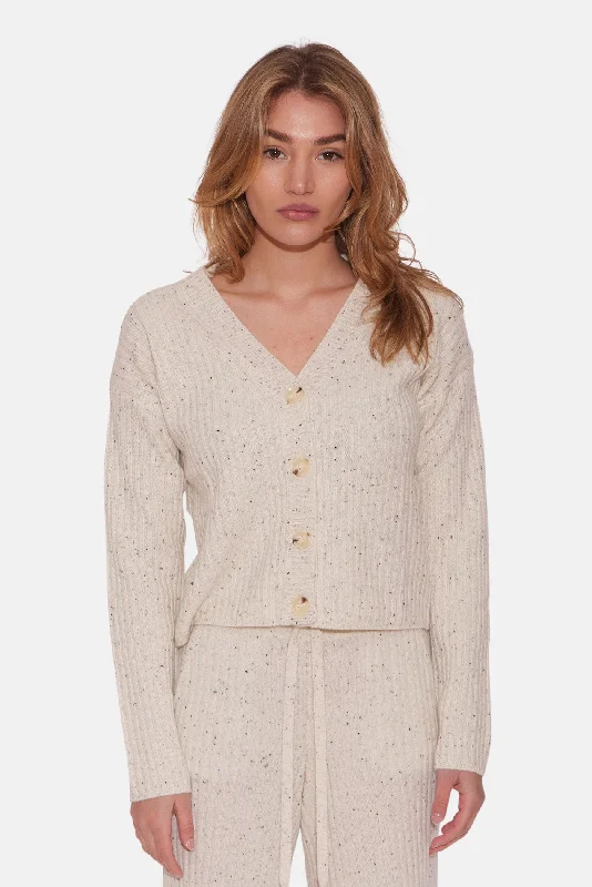 Beatrice Ribbed Cardigan Aspen Earthy Women's Hemp - based