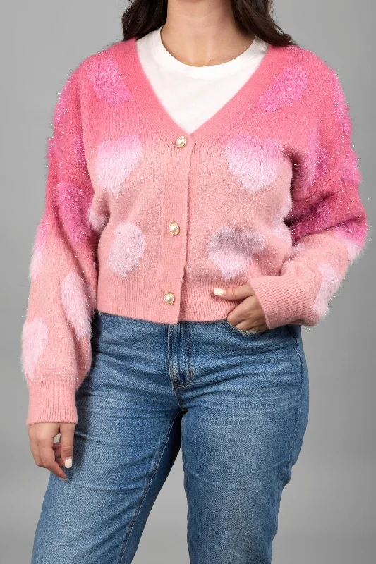 Soft Heart Ombre Cardigan Sharp Women's Italian