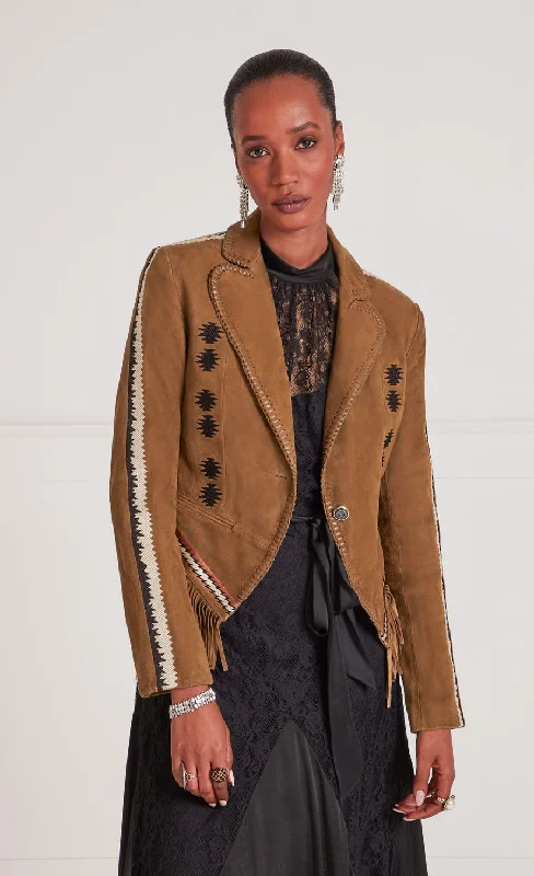 Zola Fitted Jacket - Tan Feminine Women's Style 