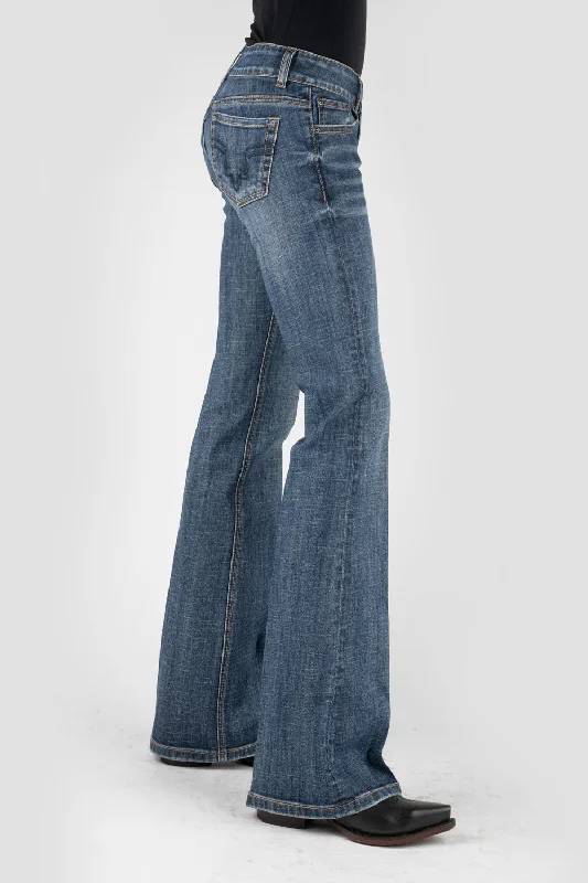 Stetson Womens 816 Bootcut Deco Blue Cotton Blend Jeans 0 R Earthy Women's Hemp - based