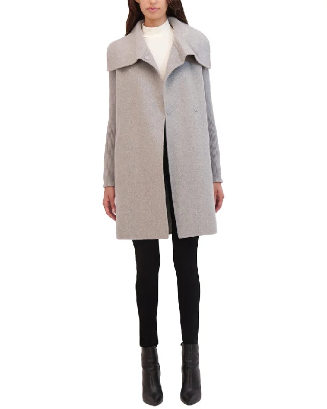 Kenneth Cole Wool-Blend Coat Monochromatic Office Style