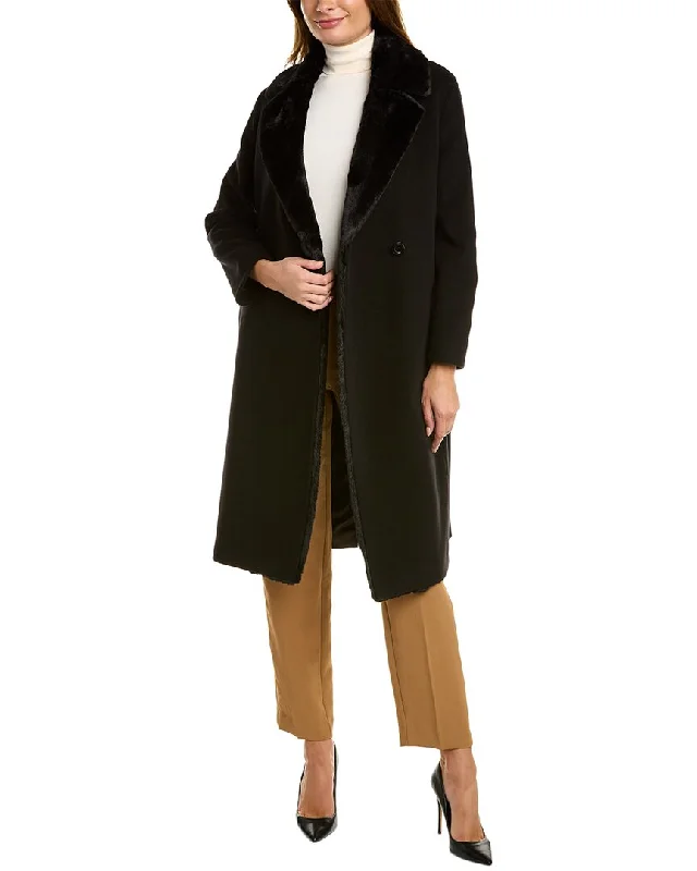 Cinzia Rocca Icons Wool & Cashmere-Blend Coat Monochromatic All - in - one