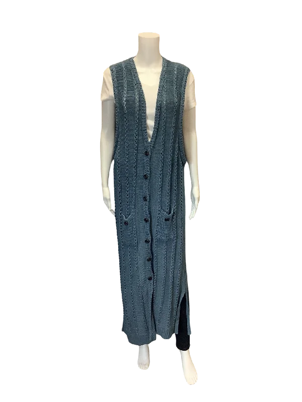 Sundance Women's Sweater Vest Blue Maxi Size: XL Casual Women's Loose - fitting