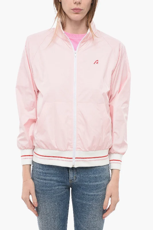 Autry Zipped Closure Solid Color TENNIS ACADEMY Bomber Laid - back Women's Style