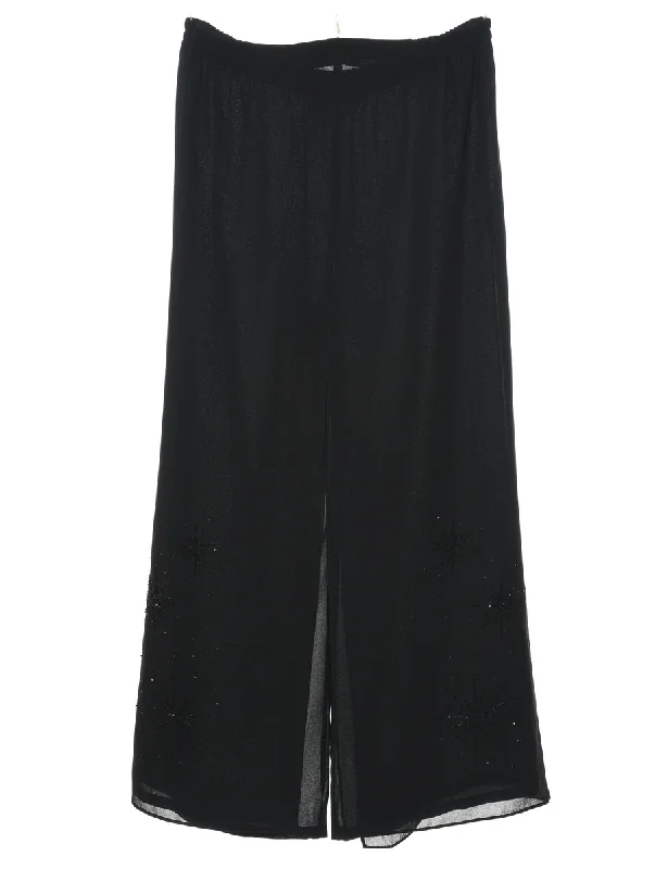 Flared Leg Beaded Palazzo - W32 L30 Sophisticated Women's 