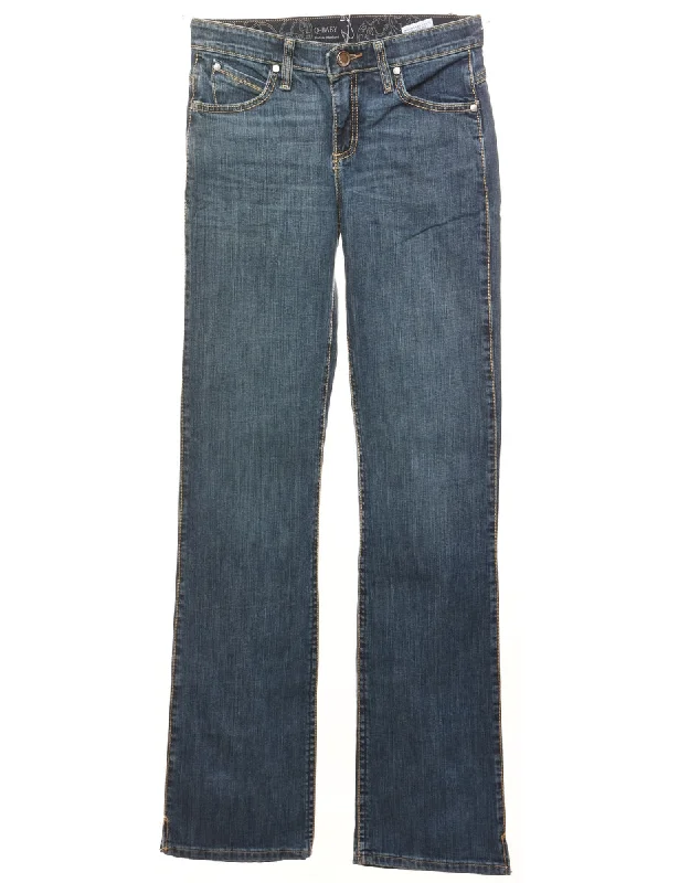 Straight-Fit Distressed Wrangler Jeans - W28 L34 Edgy Women's Punk