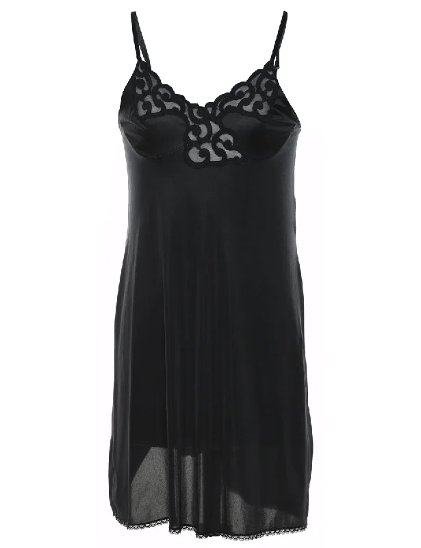 Black Lace Trim Slip Dress - XS Youthful Women's Pop