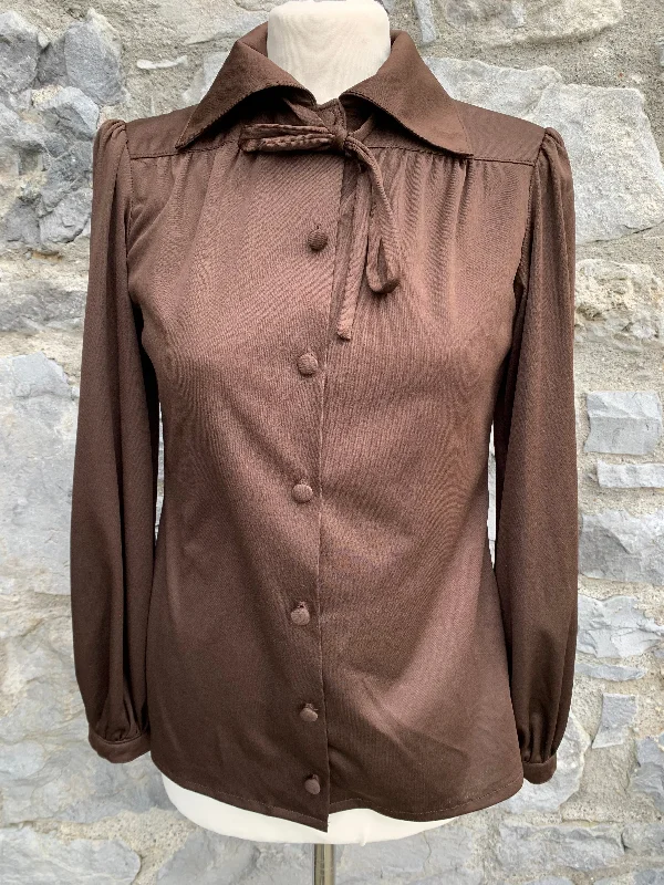 Brown shirt with a bow  uk 8-10 Practical Women's Multi - 