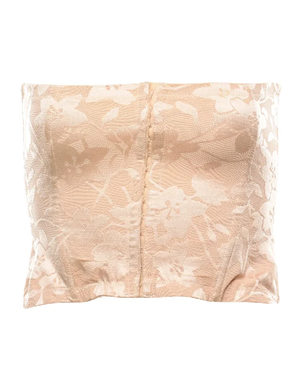 Floral Print Beige Corset - S Cool Women's Distressed