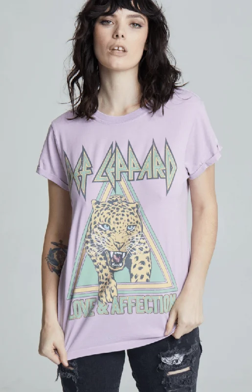 Def Leppard Love & Affection Burnout: Lilac Youthful Women's Anime - inspired