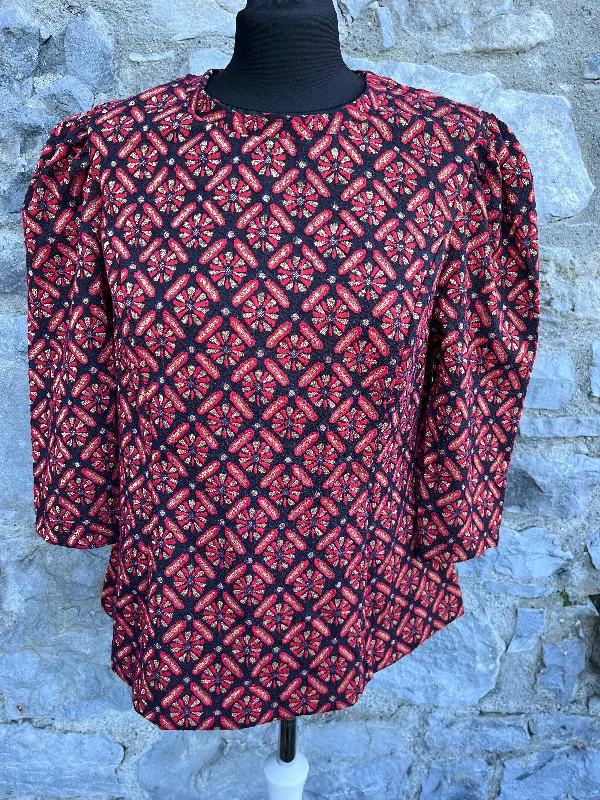 Red geometric top uk 14 Feminine Women's Soft 